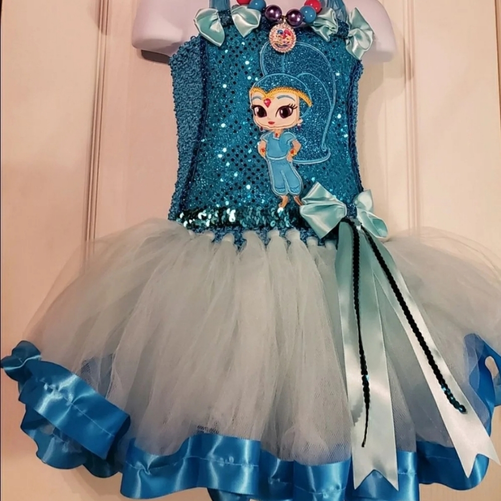 3T-4T two-piece Shimmer& Shine Dress With Necklace